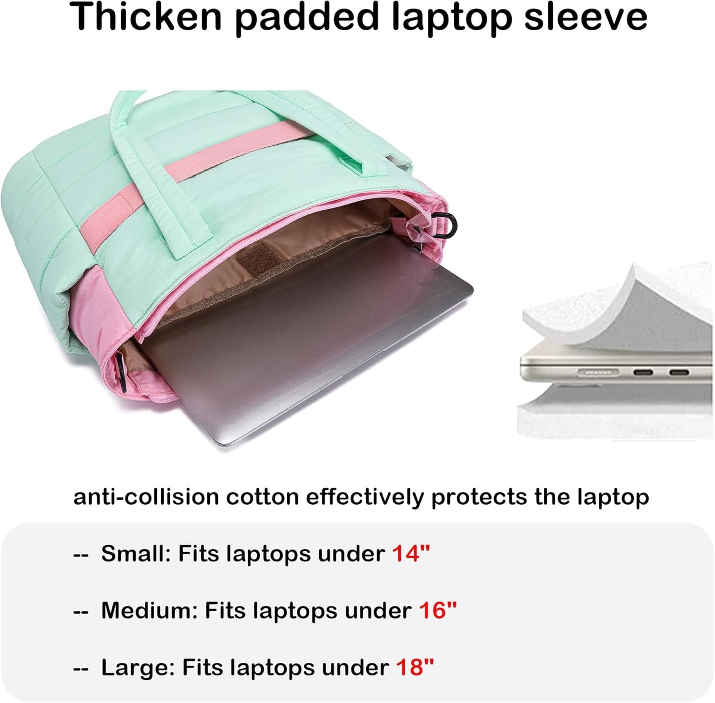 AOCINA Puffy Tote Bag for Women Quilted Work Bag Nurse Bags Women's Handbags for Travel
