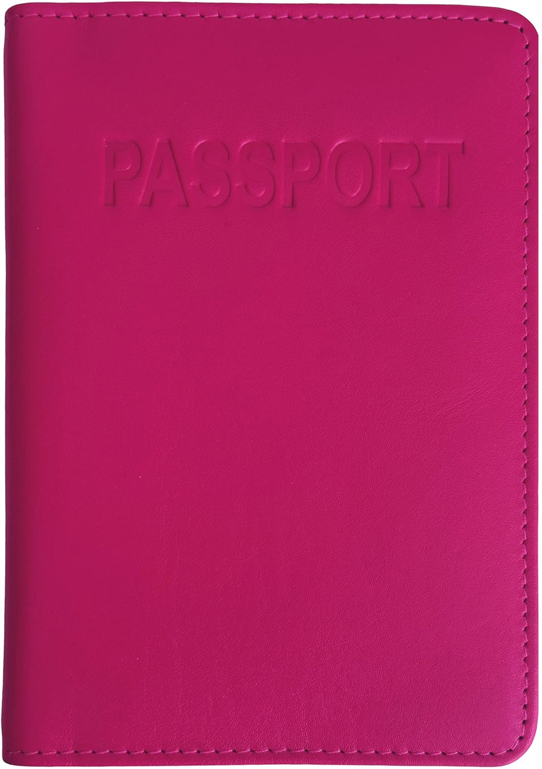 Bright Pink Genuine Leather RFID Passport Cover