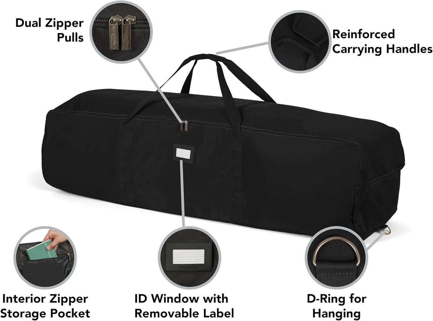 Covermates Keepsakes - Storage Duffel Bag - Heavy Duty Polyester - Reinforced Handles - Closet Storage, Black