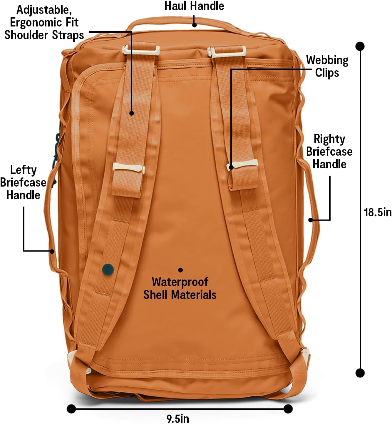 Baboon to the Moon Go-Bag Mini 32L – Detachable Straps, Small Duffle Bag for Travel, Gym Bag for Women, Mens Travel Bag, Duffel Bags for Traveling, Travel Duffel Bags for Women (Caramel)