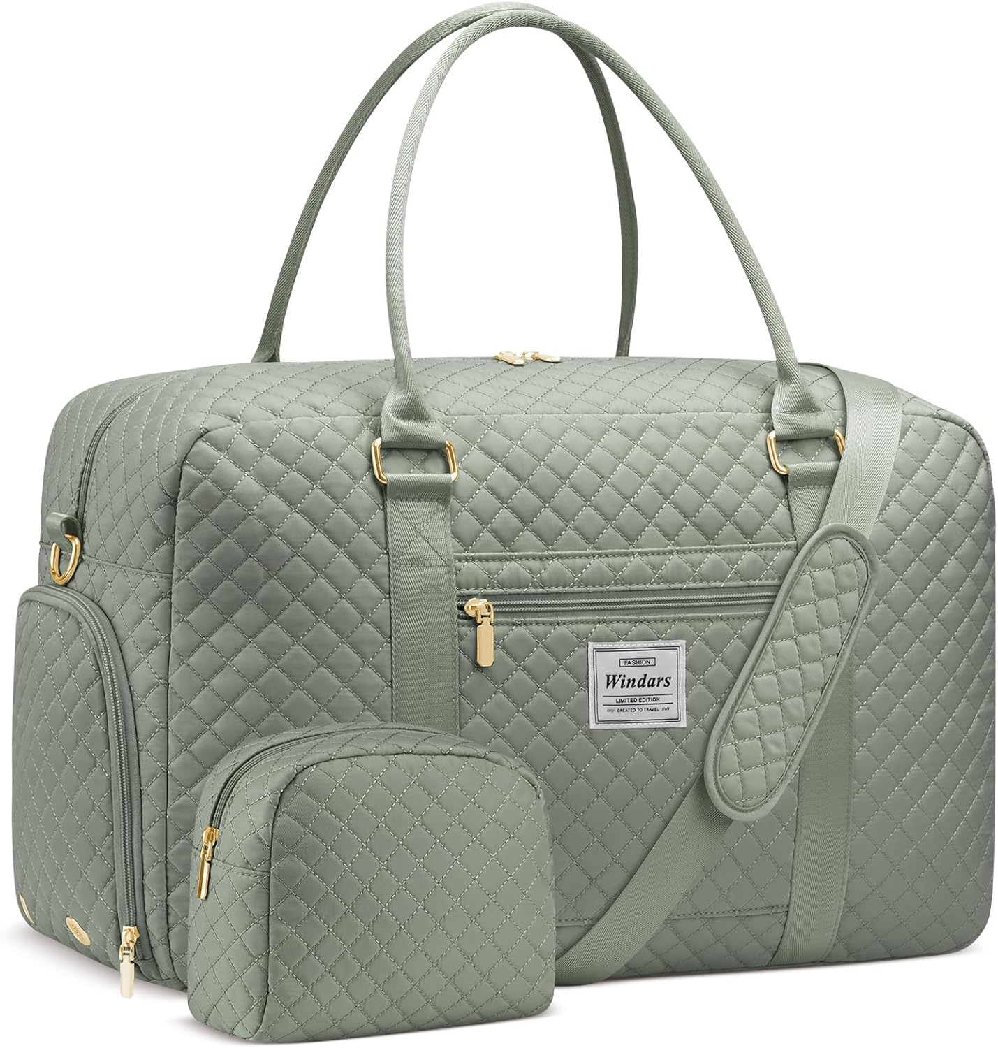 Travel Duffle Bag, Weekender Bags for Women with Shoe Compartment, Carry on Overnight Bag with Toiletry Bag & Wet Pocket, Hospital Bags for Labor and Delivery (Dark Green)