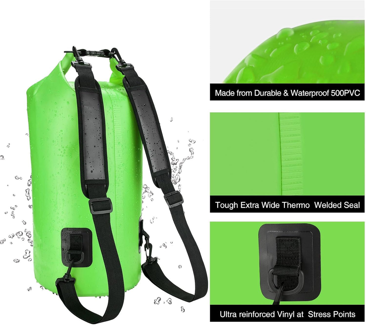 Piscifun Dry Bag, Waterproof Floating Backpack 10L/20L/30L/40L with Waterproof Phone Case for Boating, Kayaking, Fishing