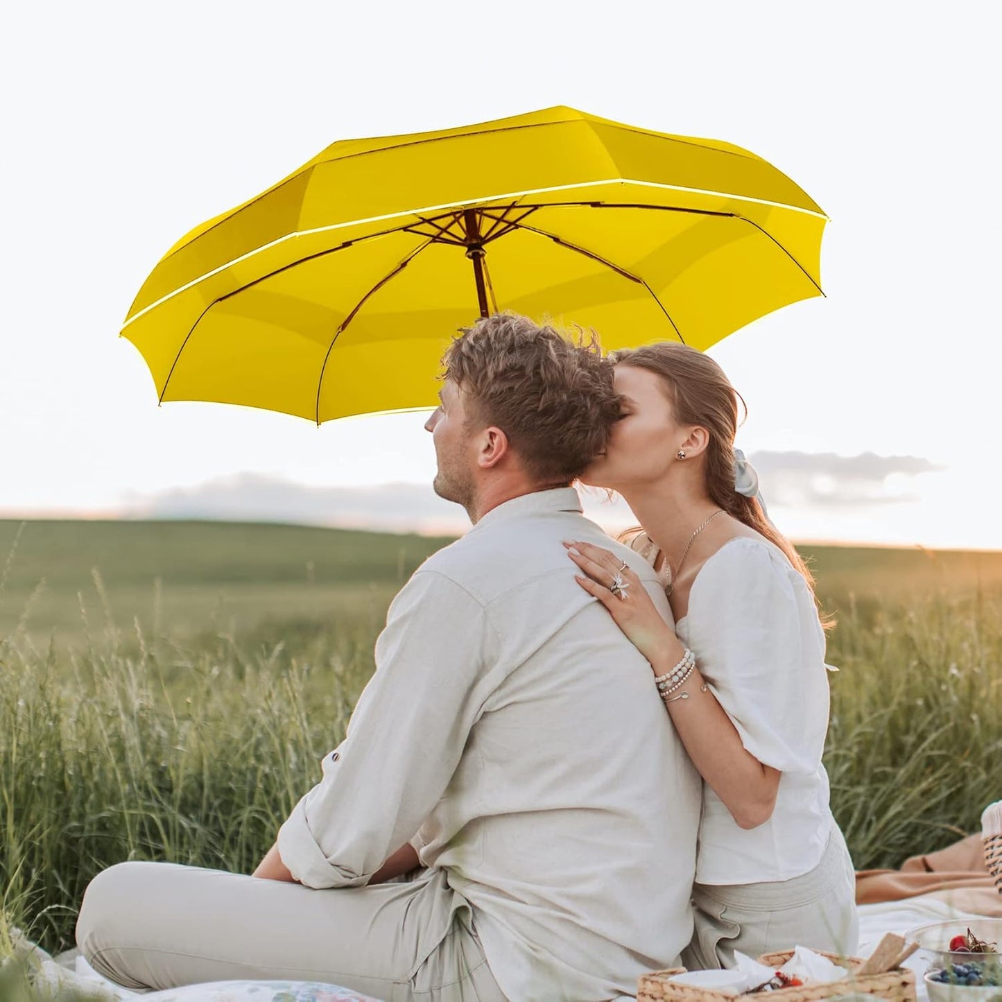 MRTLLOA 42/49 Inch Compact Windproof Travel Umbrella for Rain, Lightweight, Portable, Automatic, Strong, Waterproof Folding Umbrellas for Women, Men and Teenagers