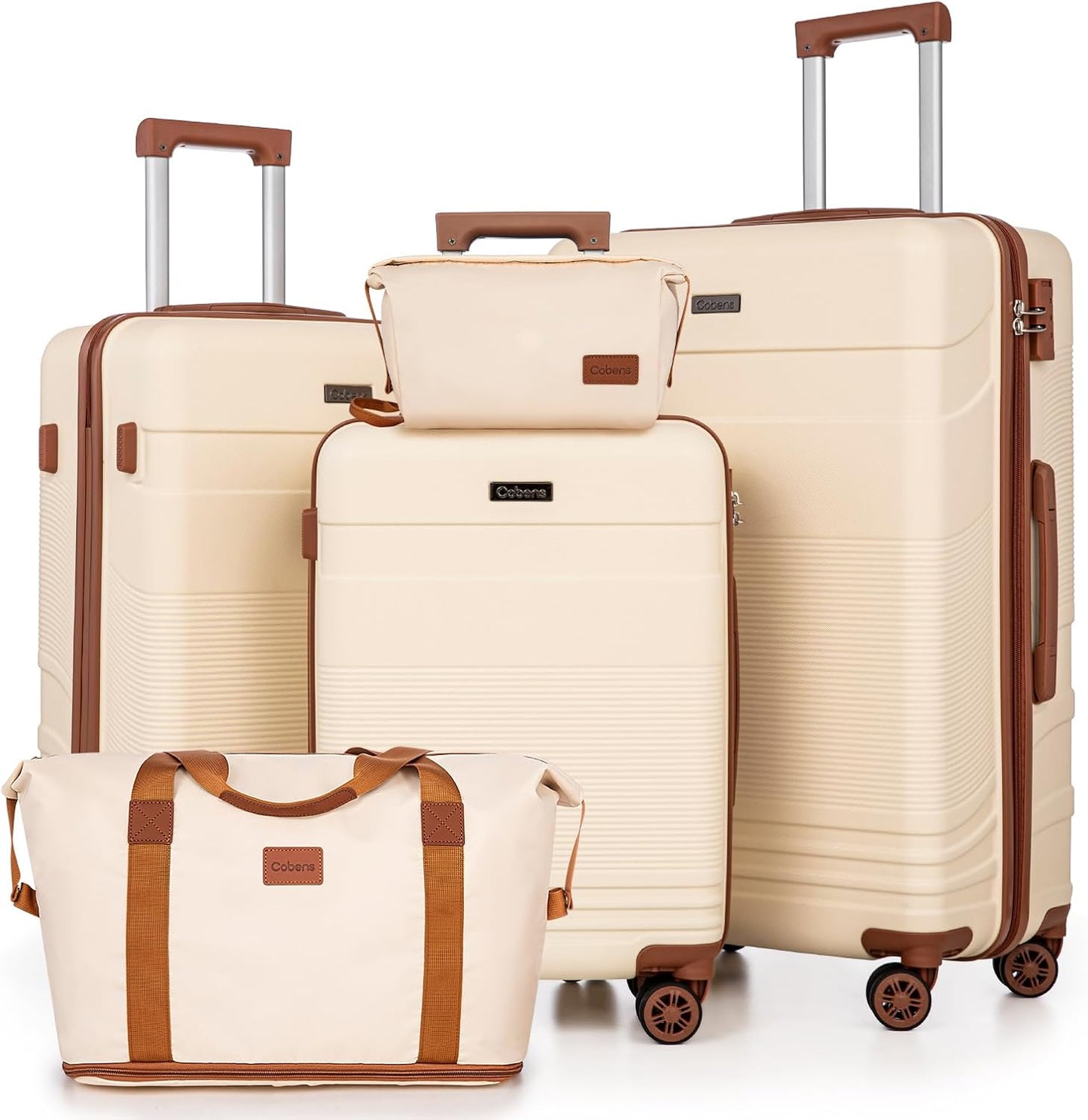 Luggage Sets 5 Piece with Spinner Wheels, Lightweight Hardshell Suitcases Set with Lock for Men and Women, Carry on Luggage Travel Set with Durable ABS Hard Case