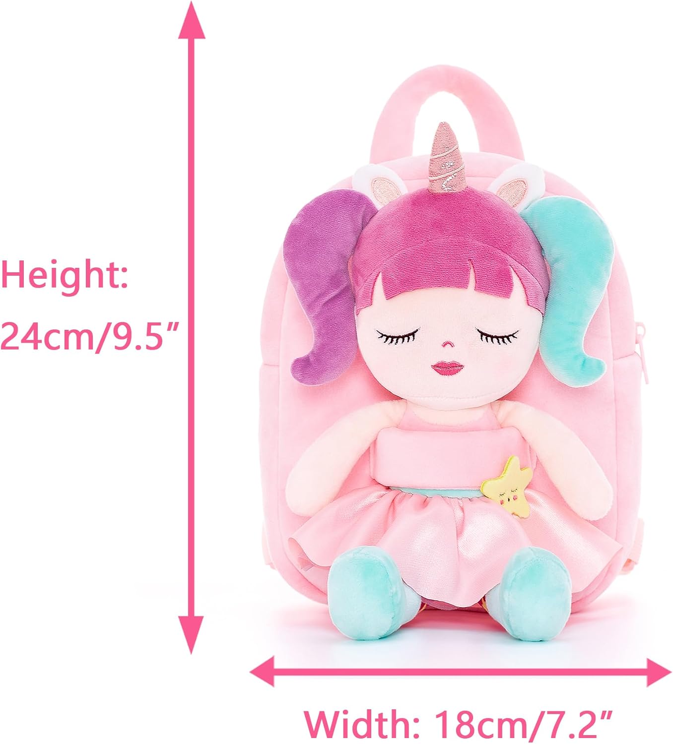 Lazada Girls Backpack with Doll Toddler Toys Baby Girls Gifts Rag Dolls 9.5“