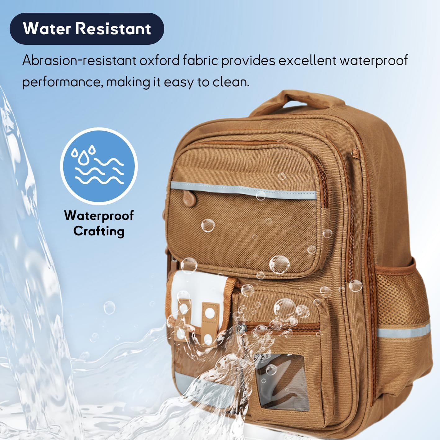 Kids Backpack for Kids, Lightweight Waterproof Khaki Backpack for School, Kindergarten Elementary