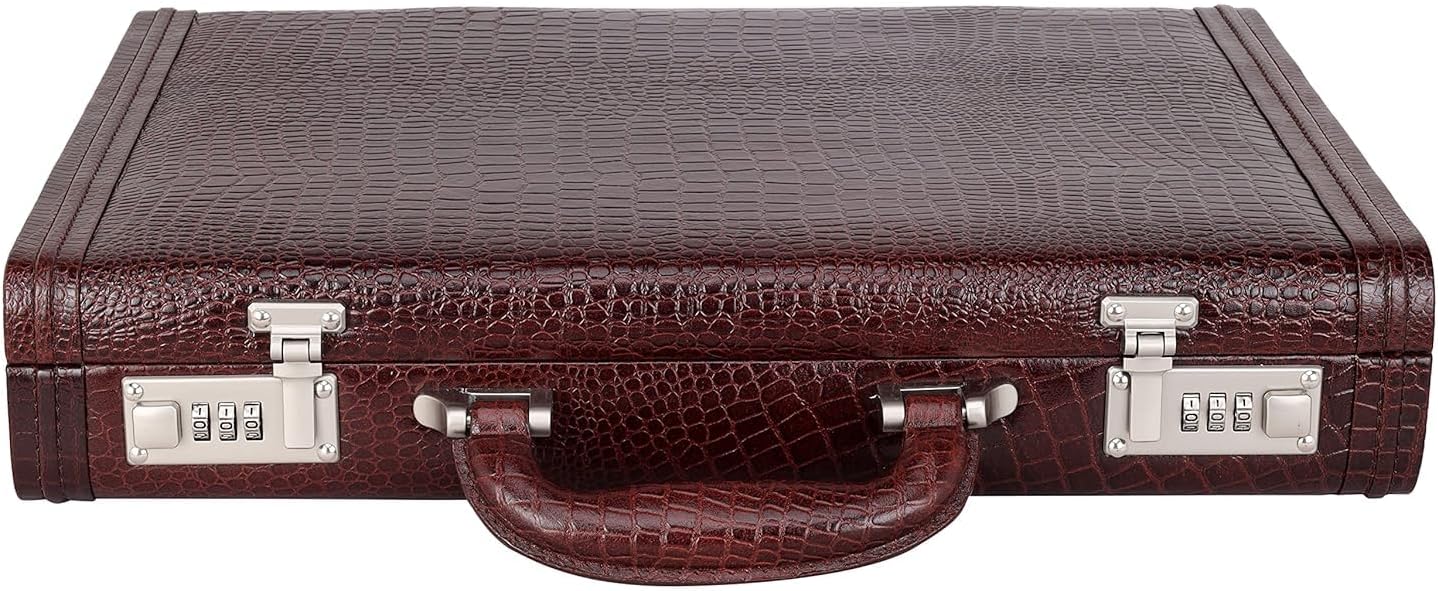 Full Grain Leather Briefcase Attache Case For Unisex Size L17xW3xH12 Inches Briefcase Bag