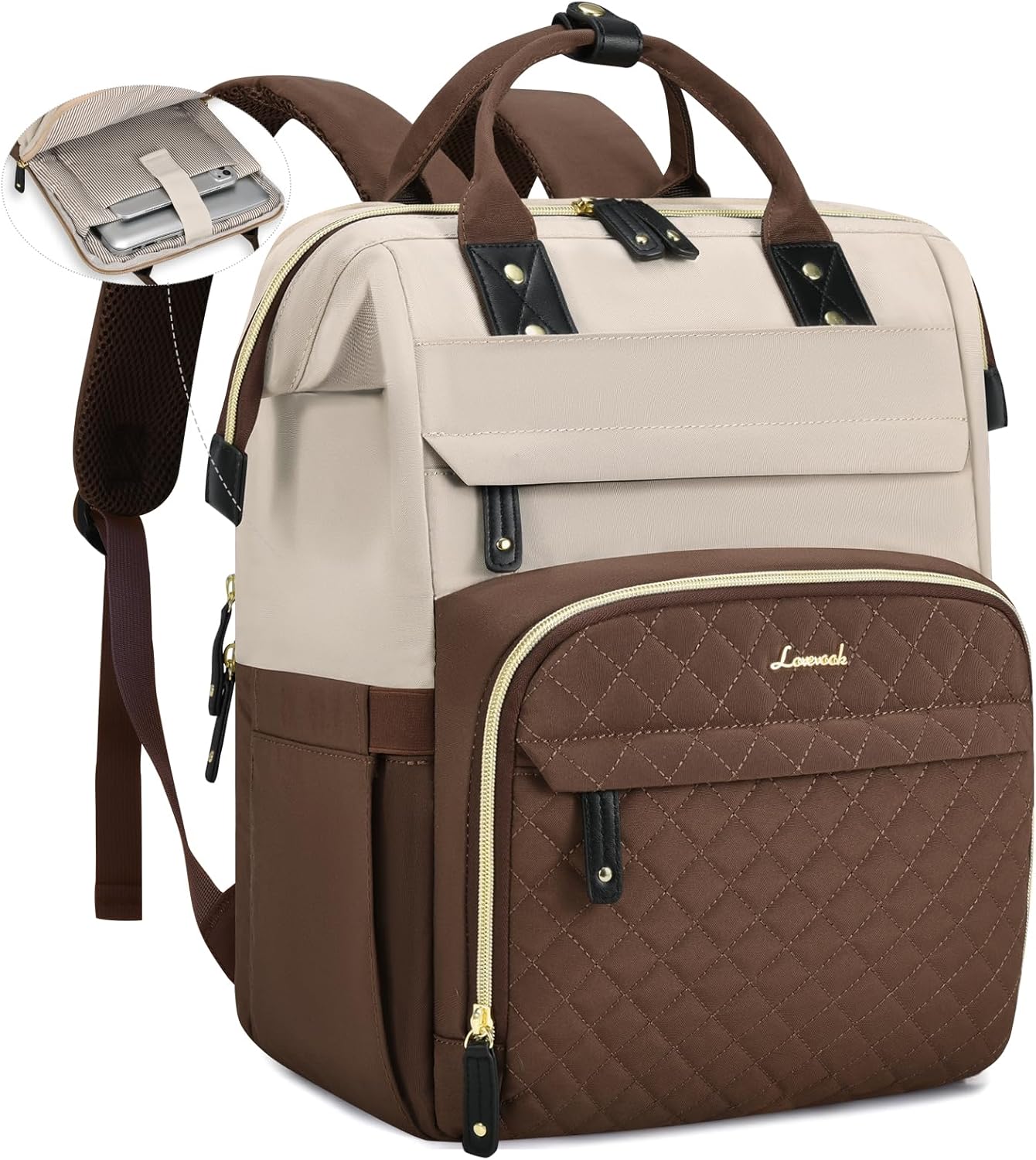 LOVEVOOK Laptop Backpack for Women, 15.6 inch Waterproof Nurse Bag Teacher Work Backpack Purse for Women, Travel Computer Backpack for College Office Business Ladies