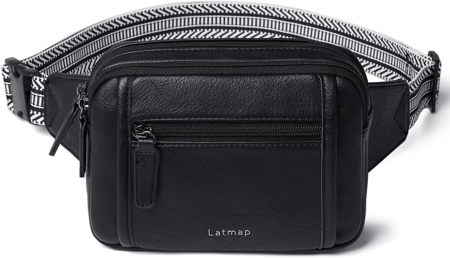 3L TRIPLE ZIP Fanny Packs Belt Bag For Women Men Crossbody Waist Pack Sling Chest Bum Travel Bag