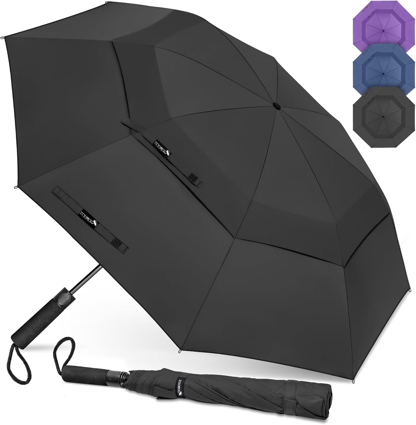 ZOMAKE Compact Golf Umbrella 42/54/62 Inch,Large Golf Umbrellas Windproof Automatic Open Portable Collapsible Travel Umbrella for Men Women