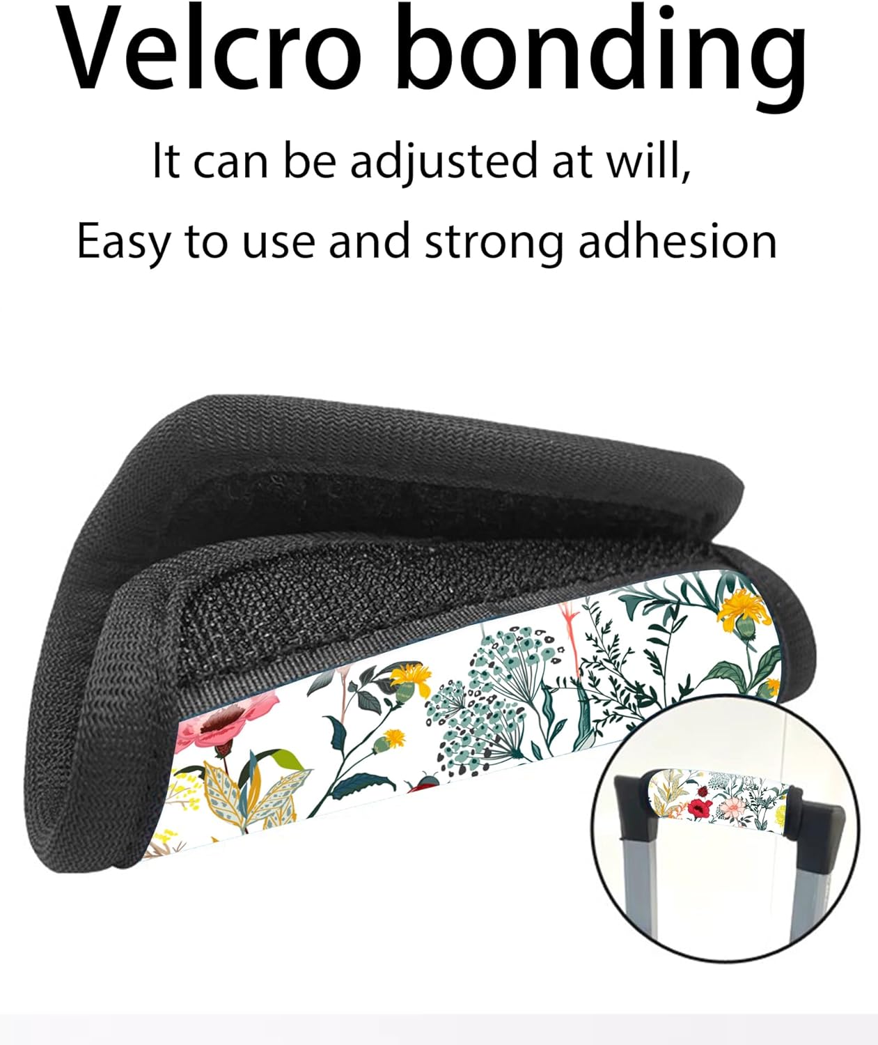 2 Pack Luggage Handle Wrap Travel Tags - Set of Luggage Tags for Suitcases, Identifiers, Marker, and Handle Covers - Cruise Accessories and Travel Gifts（Beautiful Colorful Floral