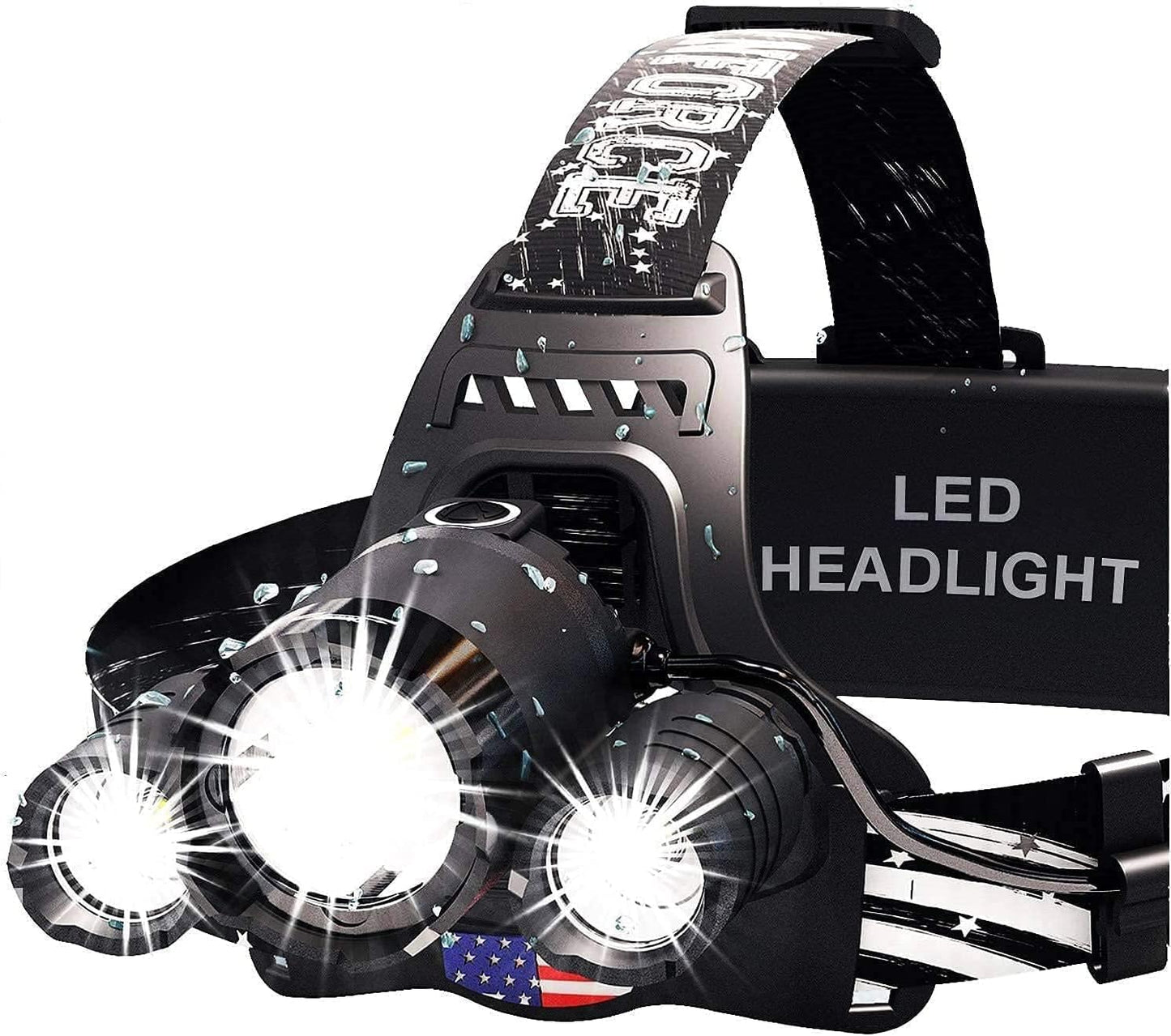 DanForce Headlamp. USB Rechargeable LED Head Lamp. Ultra Bright LUMINUS 1080 Lumen Headlamp