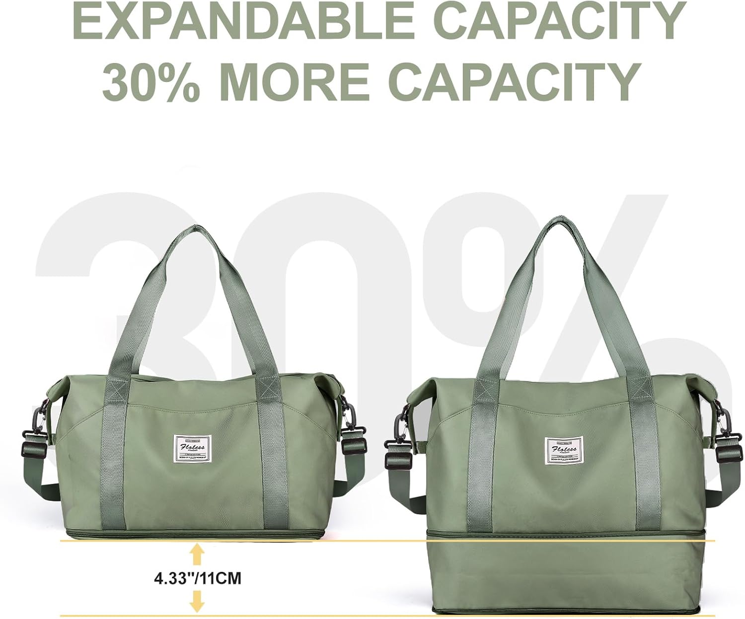 Travel Duffel Bag, Sports Tote Gym Bag, Shoulder Weekender Overnight Bag for Women