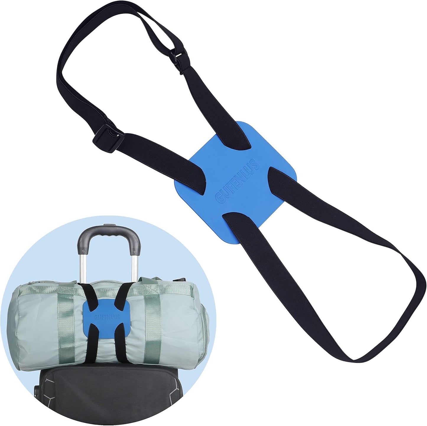 Luggage Straps Bag Bungees for Add a Bag Easy to Travel Suitcase Elastic Strap Belt- 2 Pack (Blue-2)