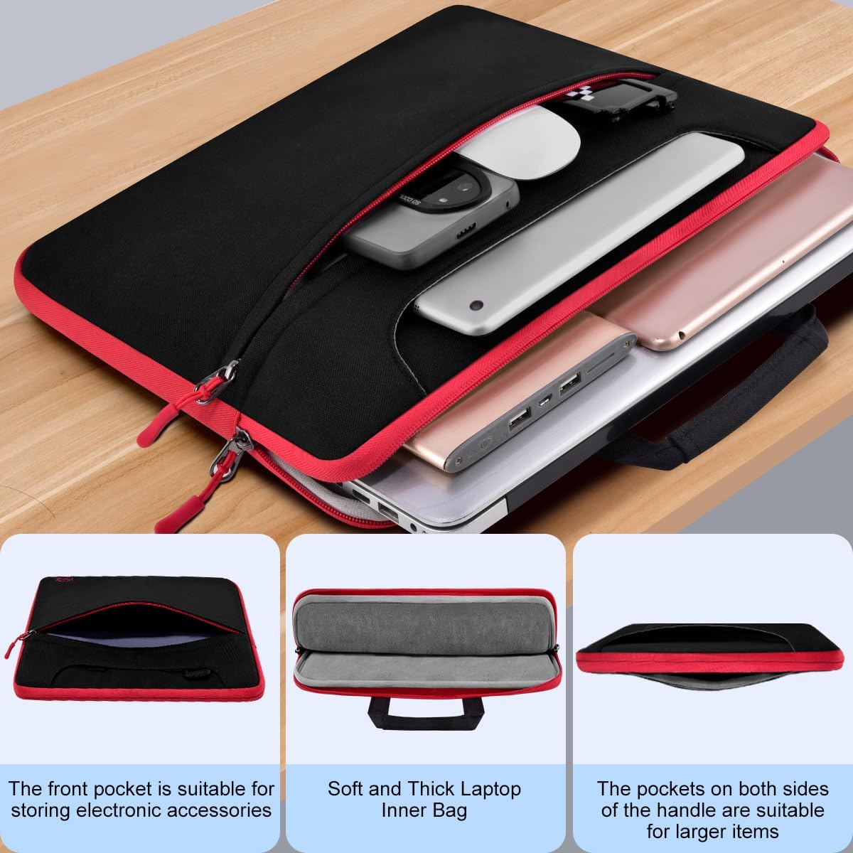 Hseok Laptop Shoulder Bag 17-17.3 inch Case, Durable Shockproof Protective Briefcase with