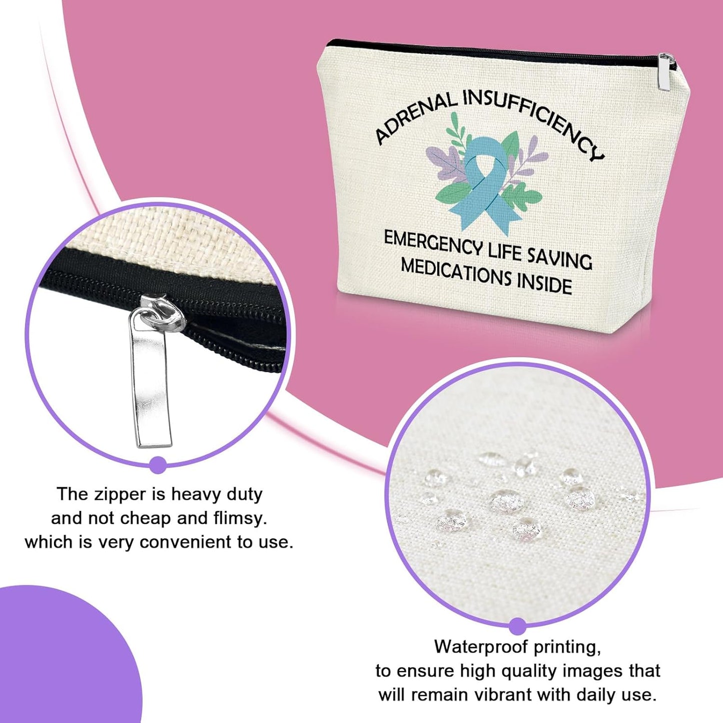 Emergency Nurse Bag Doctor Gift Emergency Department Adrenal Insufficiency Life Saving Medications Inside Bag Approved Diabetic Insulin Adrenal Support Medical Alerty Suppot Makeup dag