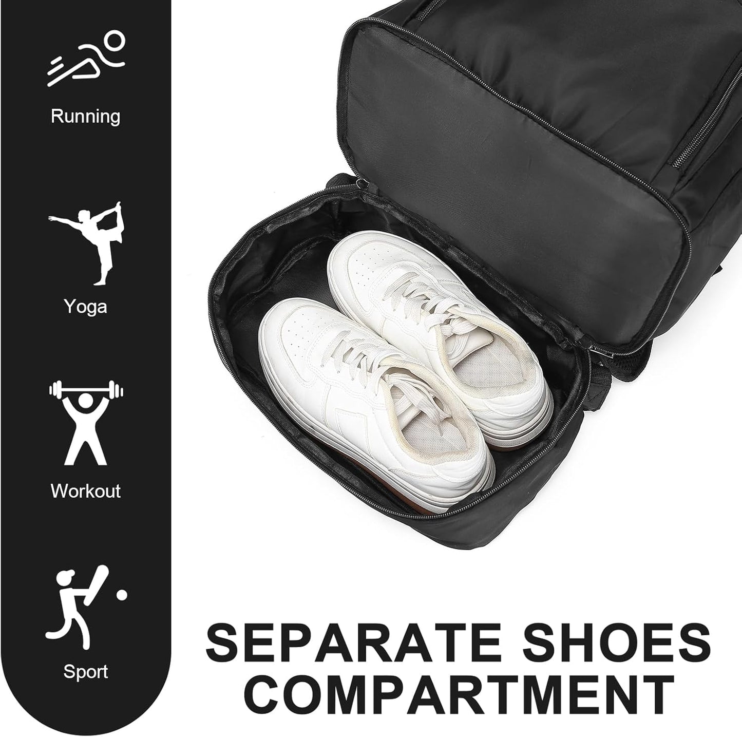 seyfocnia Gym Backpack for Men,Gym Bag with Shoe Compartment Lightweight Travel Workout Sports Backpack with USB Charging Port