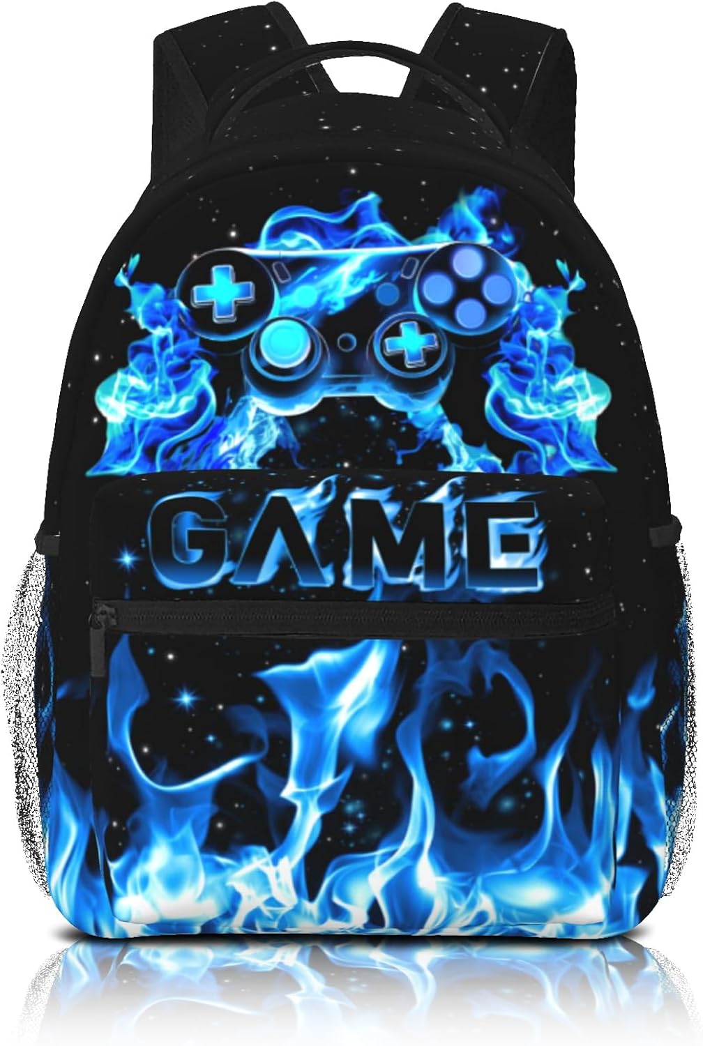 School Backpack For Boys Blue Gamepad Boy Backpack For Kids Children Teens Elementary Middle School Fire Boys Backpacks Ages 6-18 Video Games Bookbag back pack for Adults Teens Boy