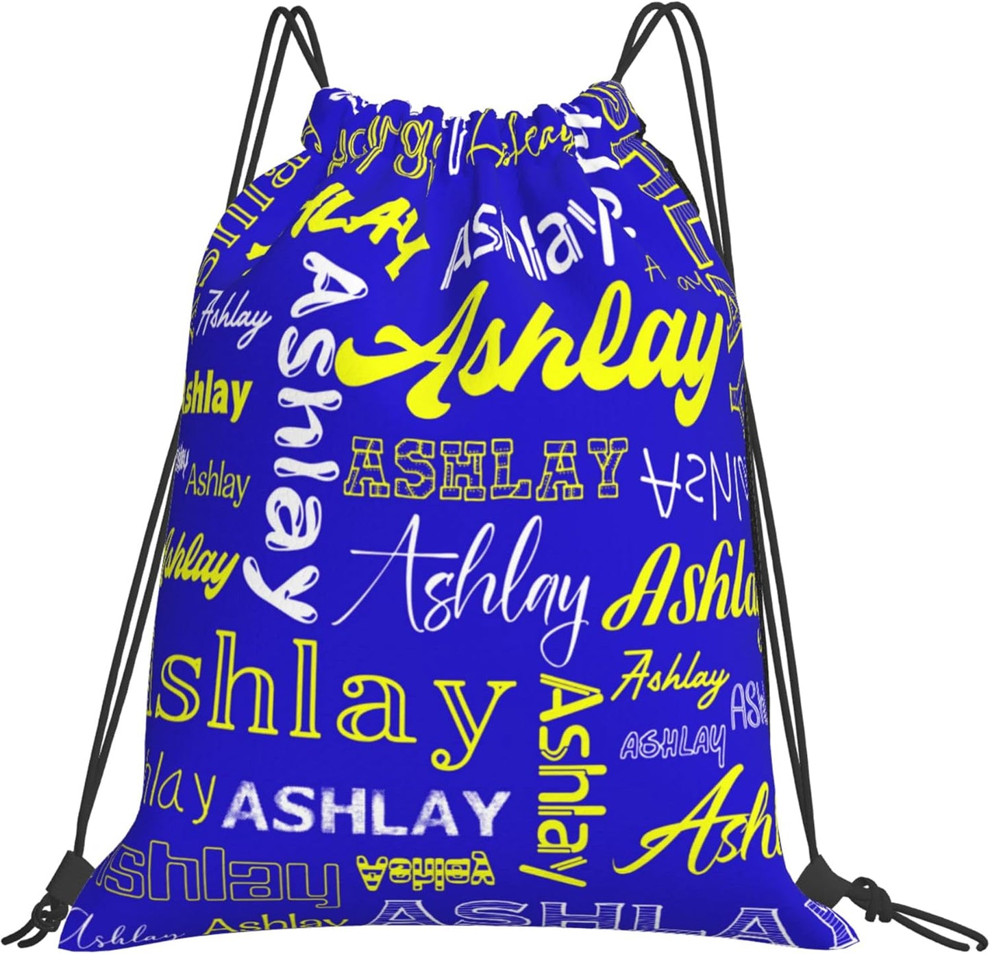 Personalized Drawstring Bag with Your Name Drawstring Backpack for Men Women Small Gym Beach Shopping Sport Yoga Bag (Custom Name-4)
