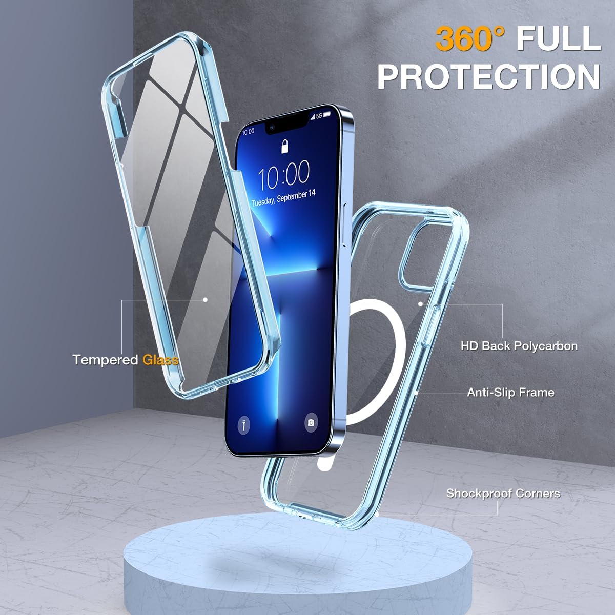 Miracase Magnetic for iPhone 13 Pro Max Case 6.7 inch, (Compatible with MagSafe) Upgrade Full-Body