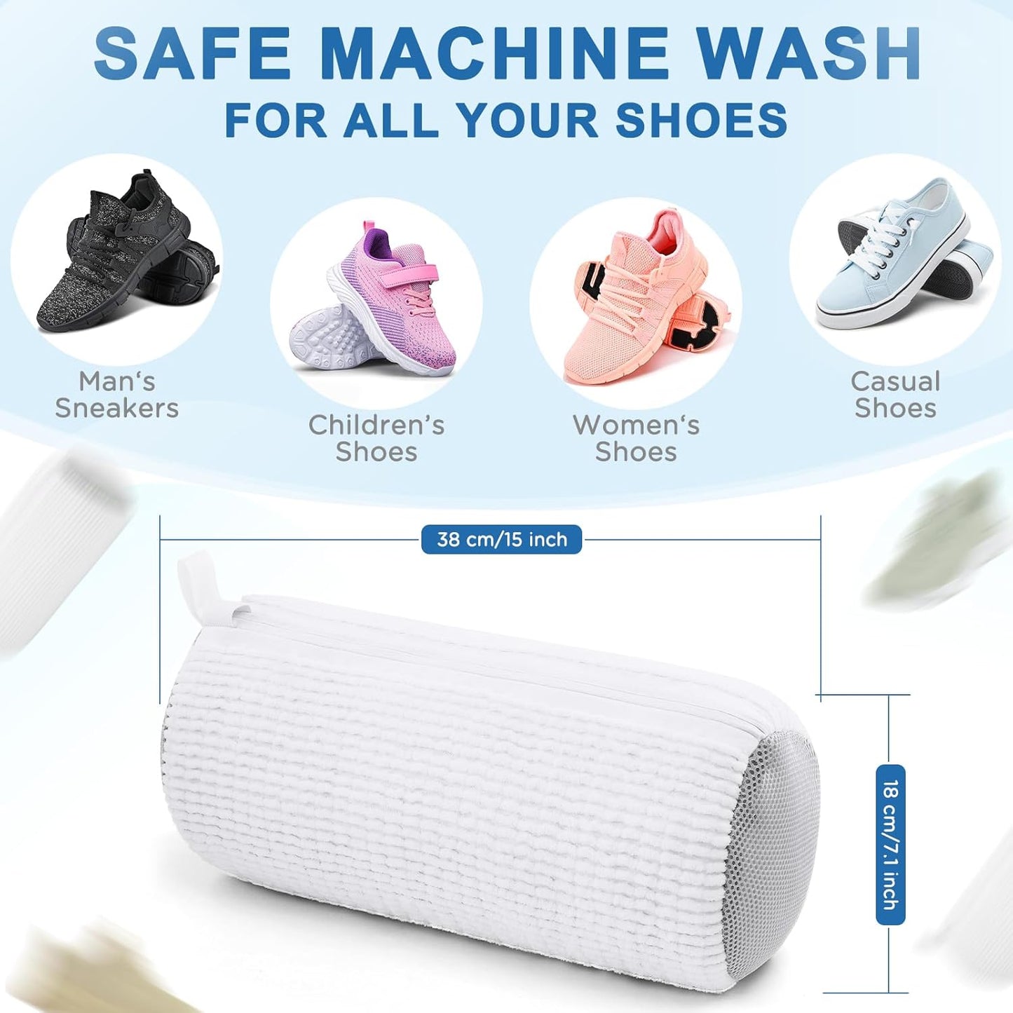 Shoe Washing Machine Bag,Shoe Laundry Bags for Sneakers, Reusable Shoe Cleaning Bag for All Shoe
