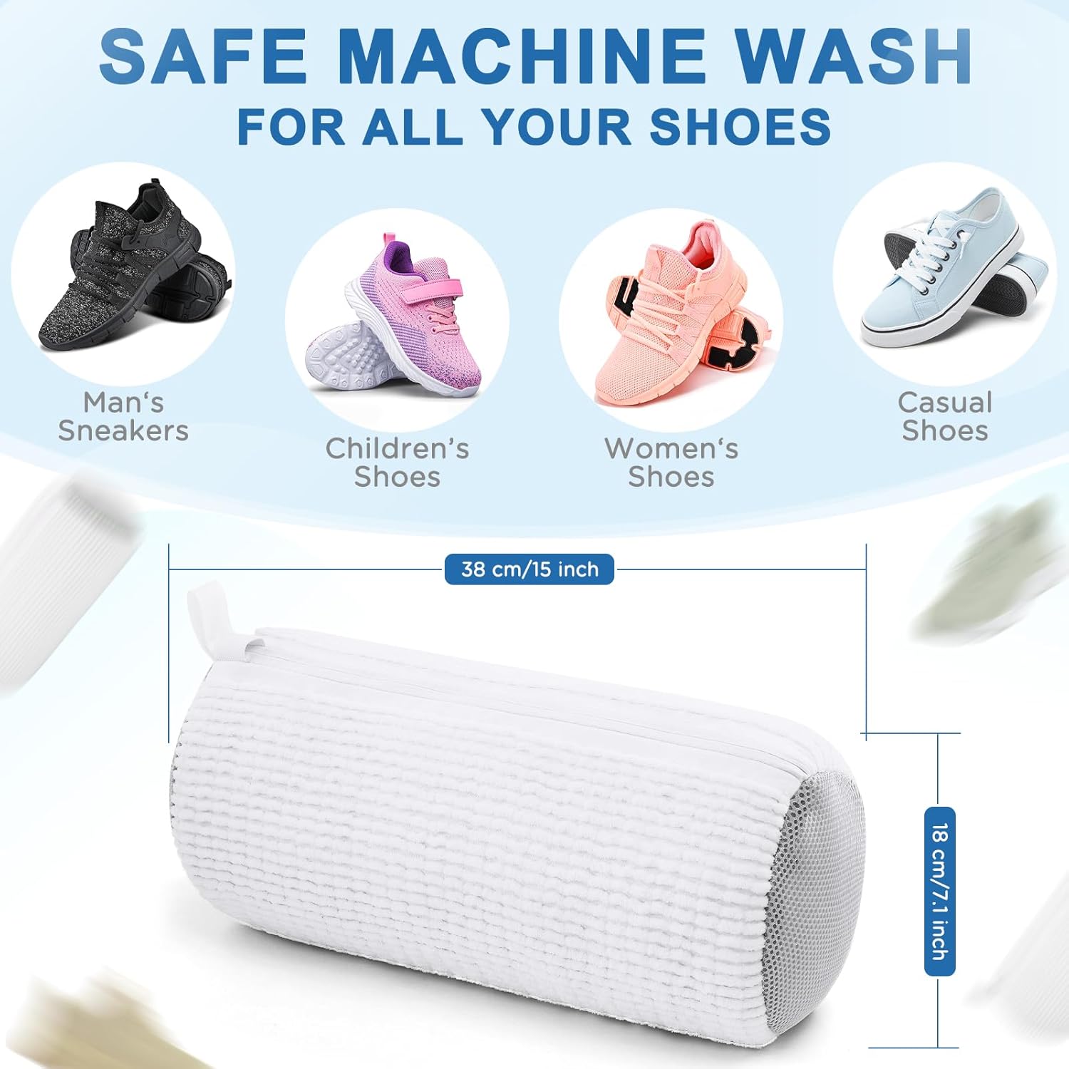 Shoe Washing Machine Bag,Shoe Laundry Bags for Sneakers, Reusable Shoe Cleaning Bag for All Shoe