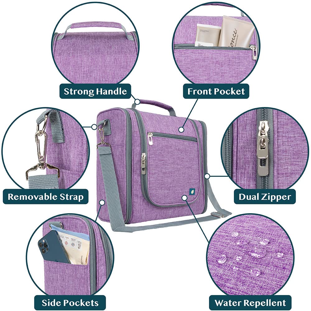 PAVILIA Extra Large Toiletry Bag Travel Bag for Women Men, Hanging Cosmetic Organizer, Water