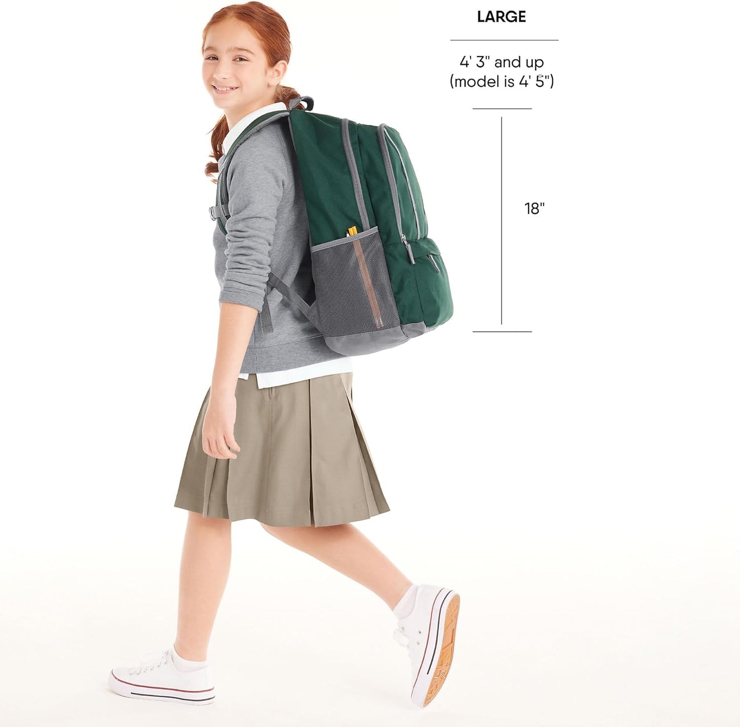 Lands' End Kids' ClassMate Backpack Teal Shadow/blue Colorblock Large