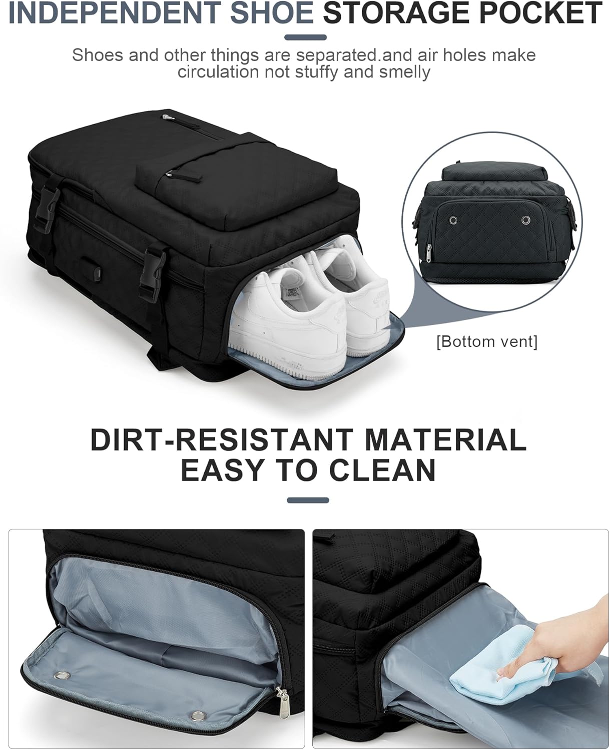 WONHOX Large Travel Backpack Carry on Flight Approved Laptop Work Business Backpack for Women Men Mochila de Viaje