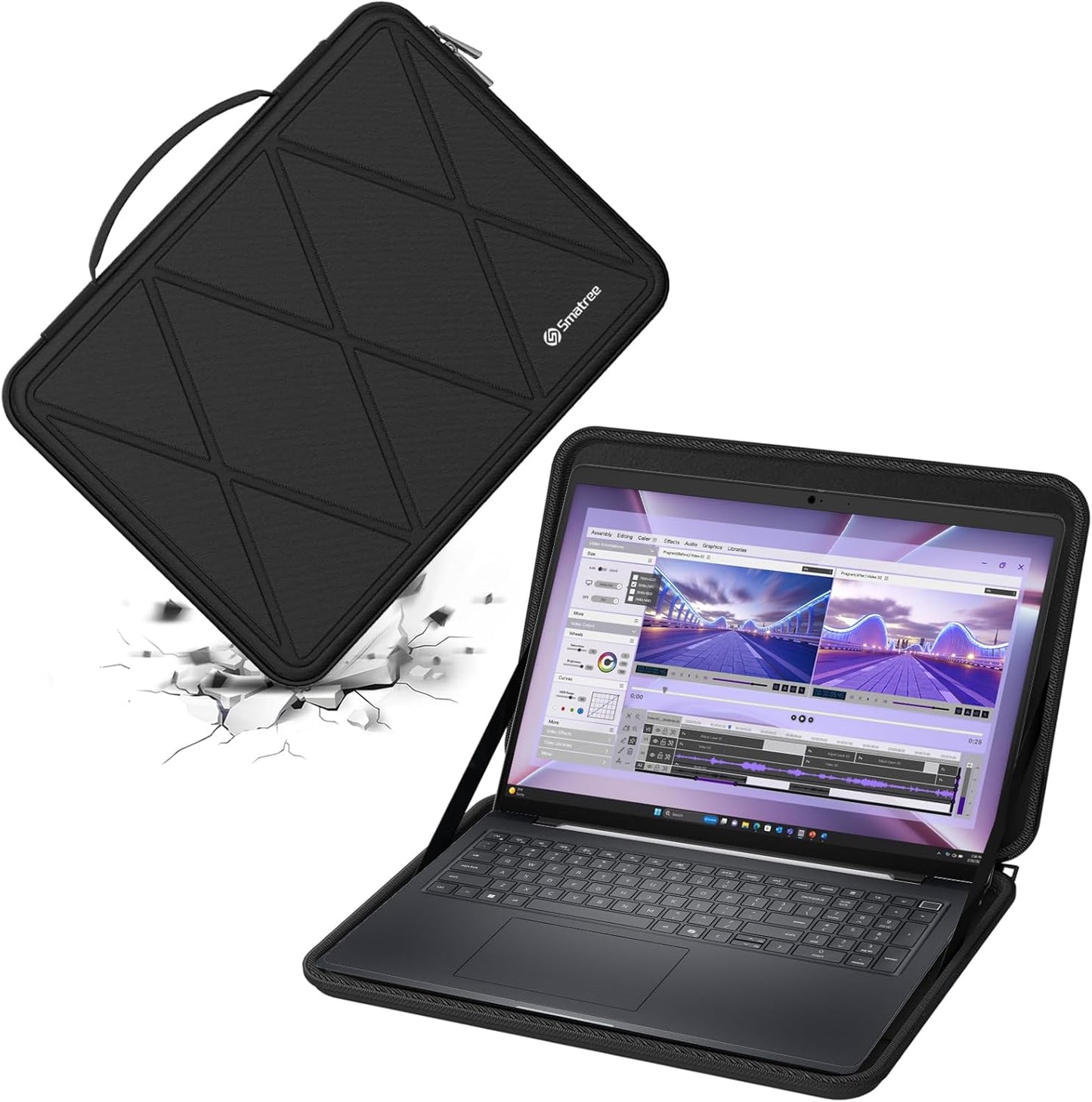 Smatree Hard EVA Protective Sleeve Case Compatible for 15.6 inch DELL 15 DC15250/DC15255, for 16 inch DELL Pro Max 16 Premium MA16250, Anti-Shock and Waterproof Laptop Bag (X8275)