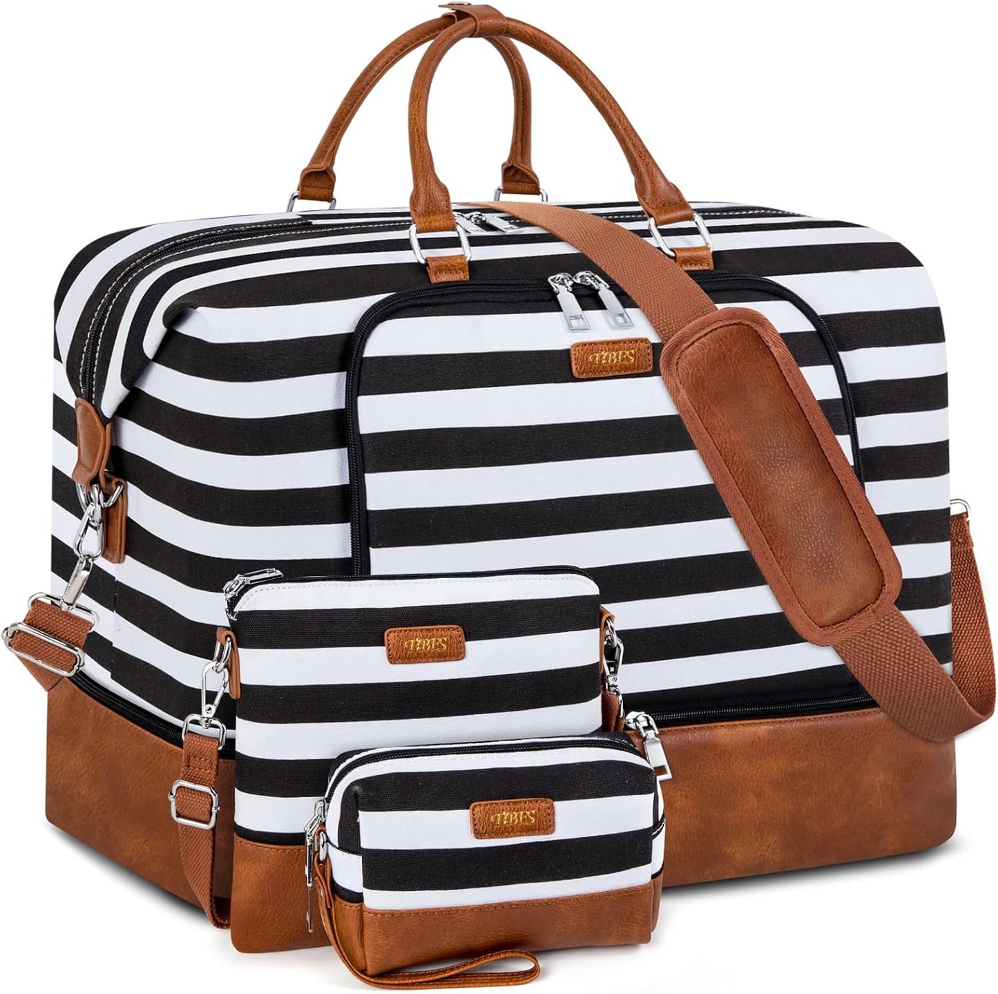 Travel Weekender Bag for Women, Overnight Bag with Shoe Compartment Oversized Travel Duffel Bag Carry On Tote 21"