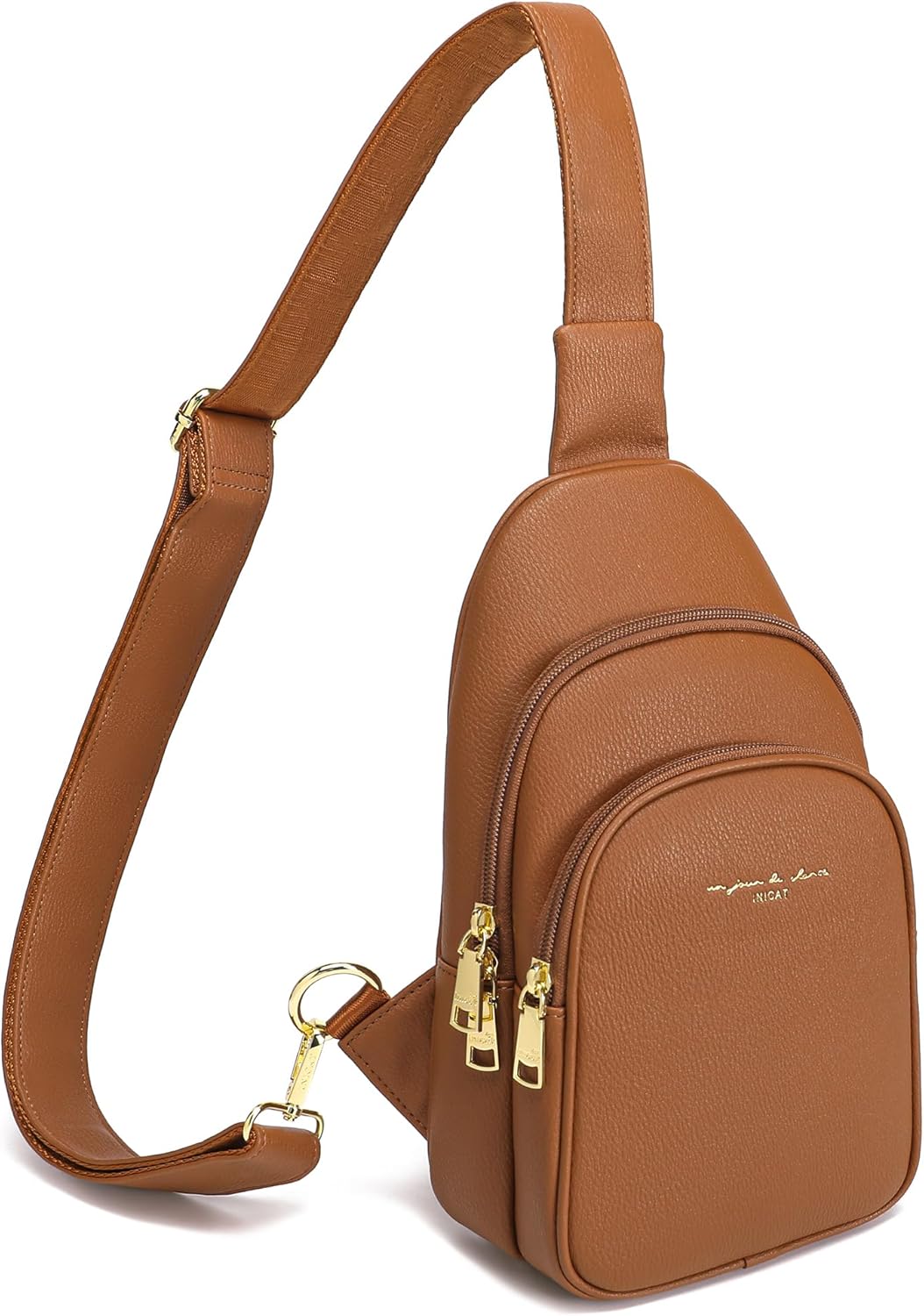 INICAT Crossbody Sling Bags Travel Cross Body Purses Faux Leather Fanny Packs Chest Bag for Women