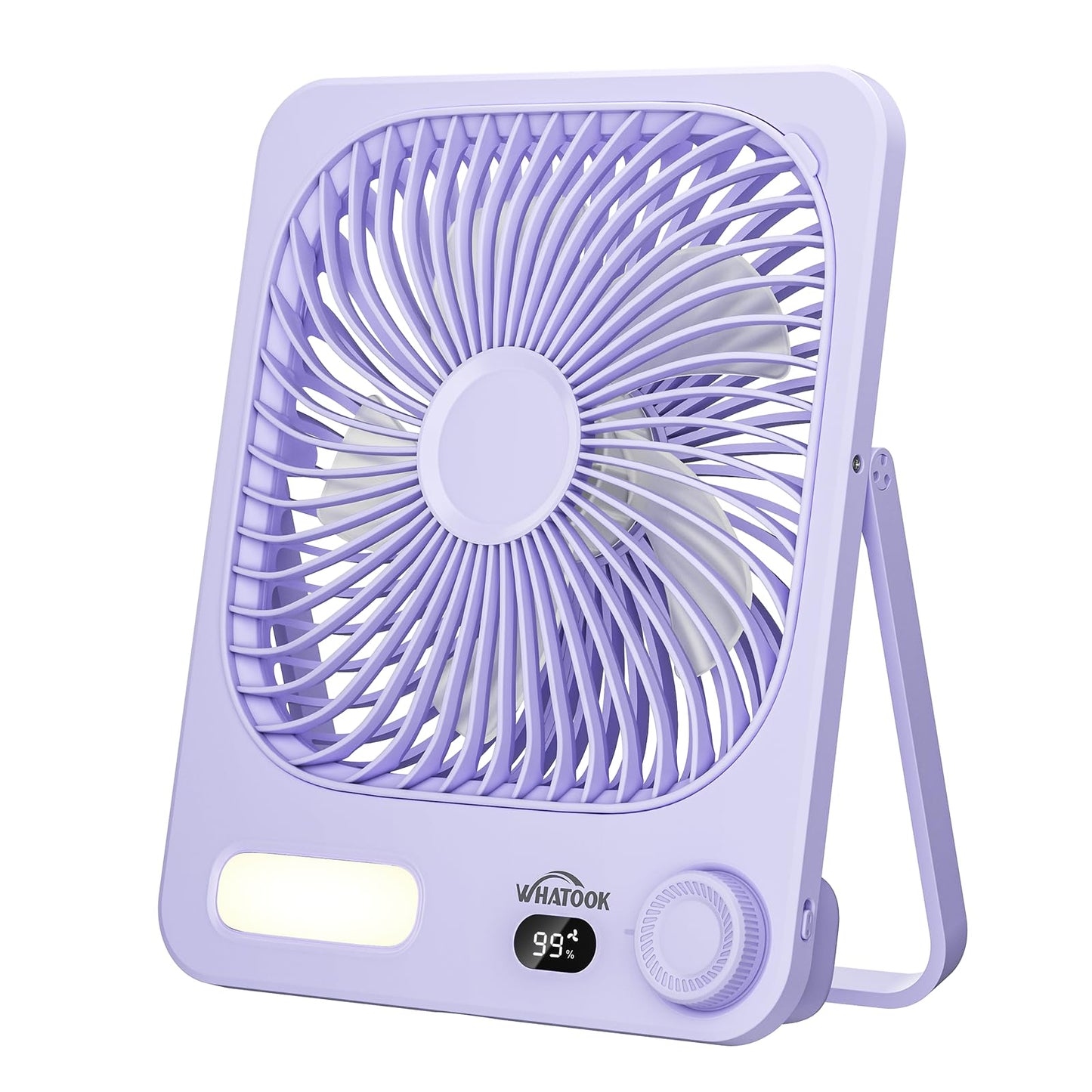 WHATOOK 10000mAh Battery Powered Fan Up to 40H Runtime, Ultra-Slim 8-Inch Portable Travel Fan with