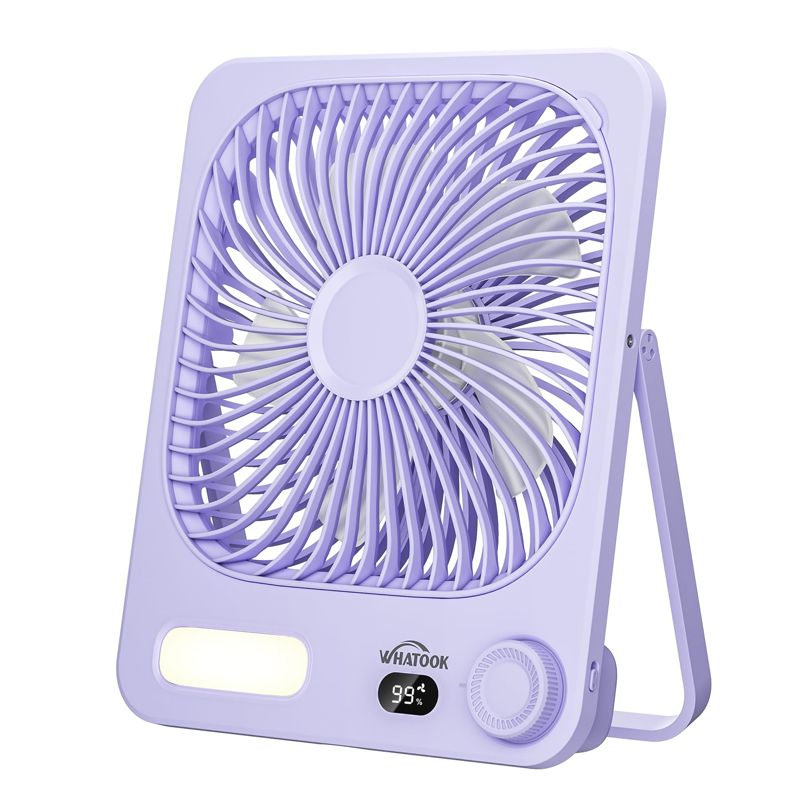 WHATOOK 10000mAh Battery Powered Fan Up to 40H Runtime, Ultra-Slim 8-Inch Portable Travel Fan with