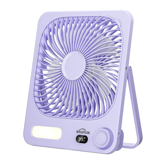 WHATOOK 10000mAh Battery Powered Fan Up to 40H Runtime, Ultra-Slim 8-Inch Portable Travel Fan with