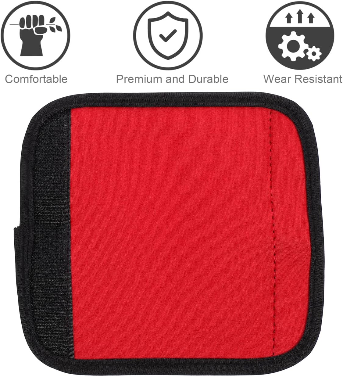 Red Neoprene Luggage Handle Wraps - Universal Travel Bag Handle Covers for Protection and Comfort