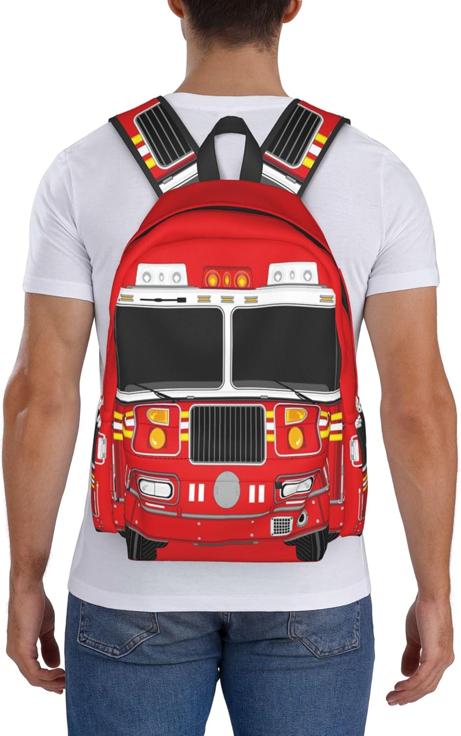 Fire Truck Backpack School Bag Lightweight Bookbag Laptop Travel Daypack For Kids Girls Boys Teens