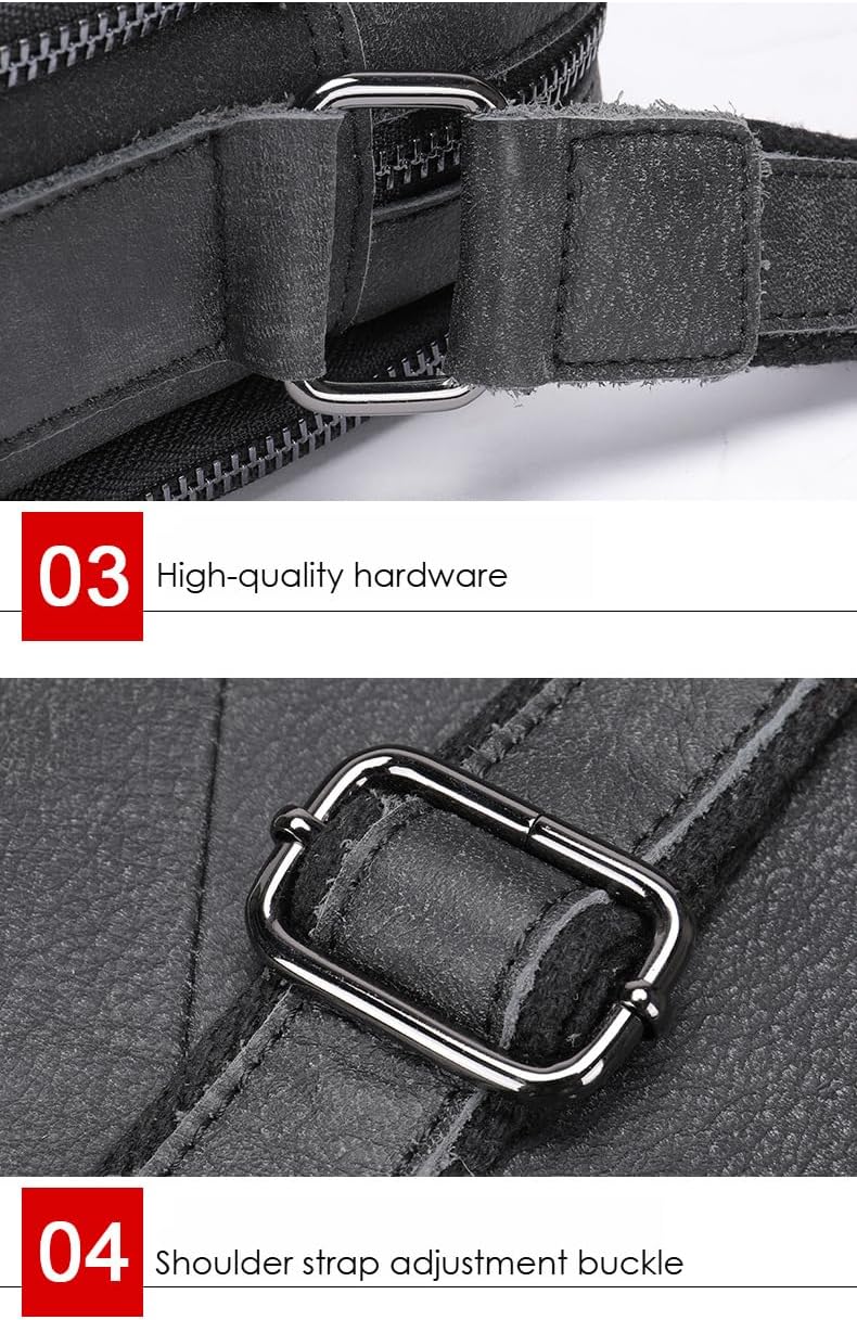 Genuine Leather Shoulder Bag for Men Crossbody Sling Bag Adjustable Small Messenger Purse Travel Work Business bag