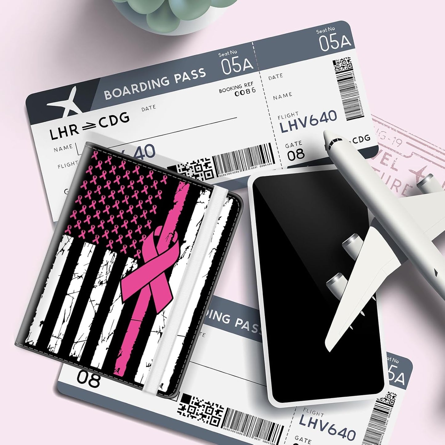 Passport Holder for Travel, Cute Passport Cover for Women Men, Waterproof PU Leather Rfid Blocking Passport Wallet with Credit Card Case for Travel Family, Boys Girls Travel Essentials