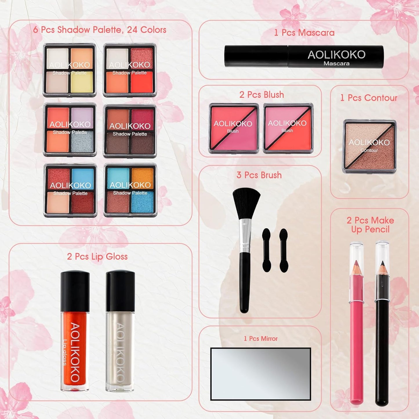 Makeup Kit for Teenager & Women Full Kit, All in One Makeup Set With The Small Cosmetic Train Case, Professional Makeup Kit, Makeup Gift Set for Women Girls (pink)