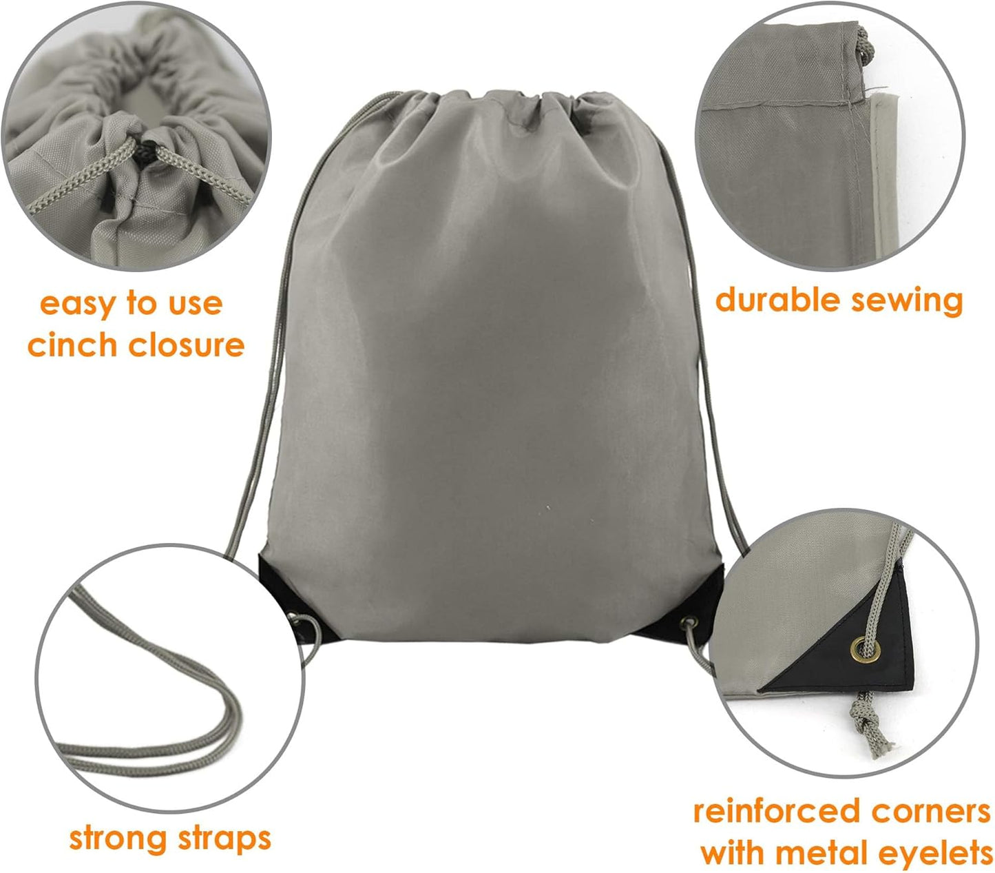 BeeGreen Drawstring Backpack Bags 20,30,50 Packs Reflective String Bags for Gym Sport Trip Cinch Sack DIY for Women Men