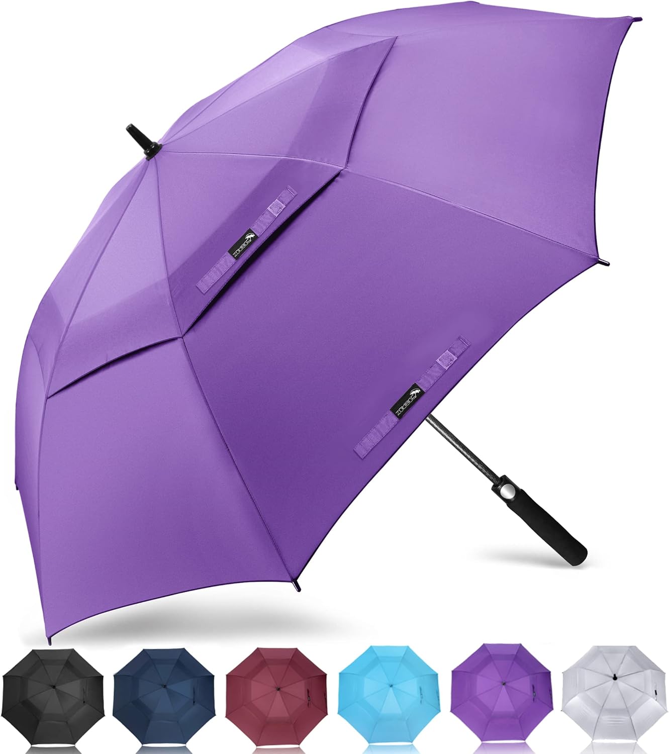 ZOMAKE Golf Umbrella Windproof, Extra Large Oversized Heavy Duty Double Canopy for Rain, Sports Games & Push Cart(51/54/62/68/72Inch)