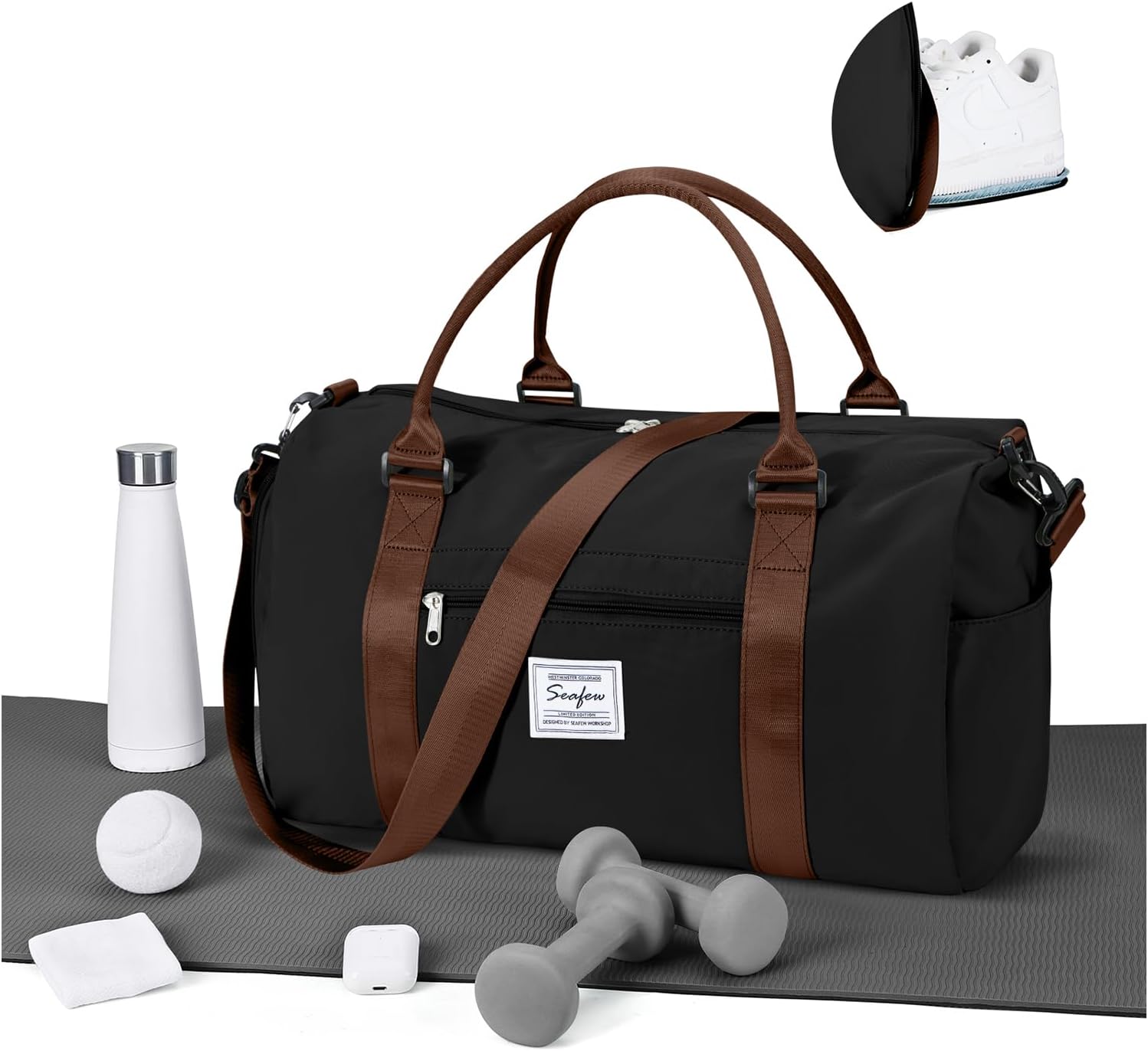 Gym Bag for Women Men with Shoes Compartment,Sports Duffle Bag Personal item travel Duffel Bags