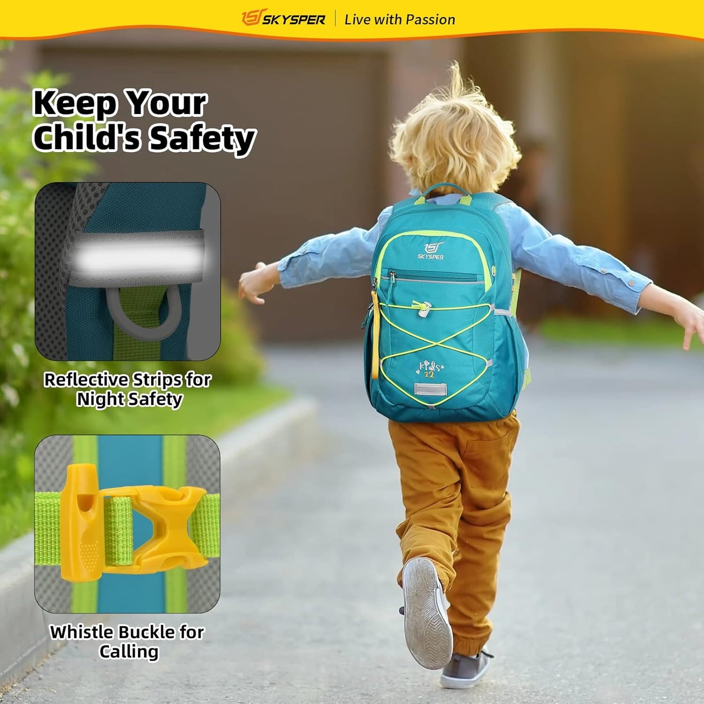 SKYSPER Kids Backpack 12L Children School Bag Child Boy Girl Pack Ages 4-8 for Traveling Day Trips Classes Camping(Gyan)