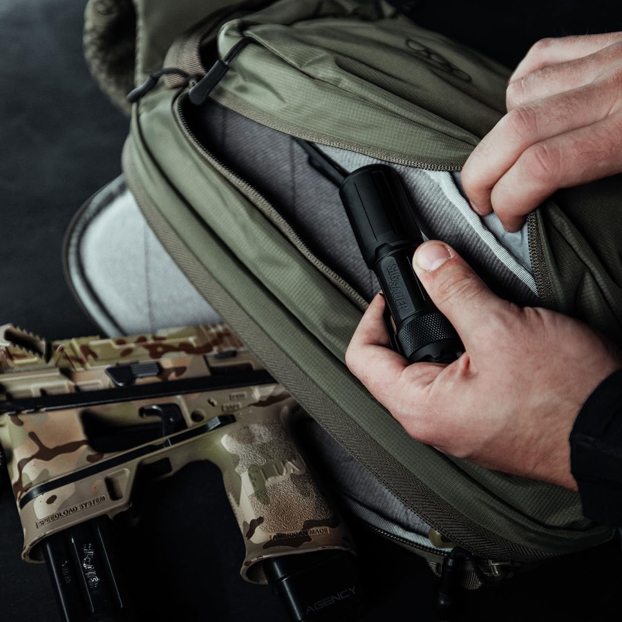 Eberlestock Fade Sling Tactical Crossbody Bag – EDC Backpack with CC Compartment, Hydration Port, Loop Pockets, 573 Cu In