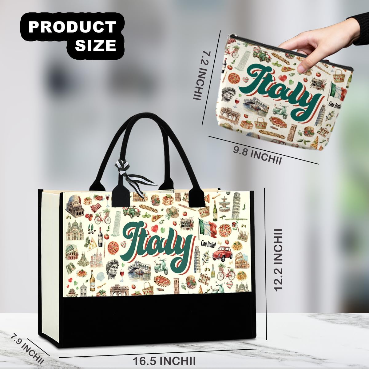 Seattle Italy Chicago New York Las Vegas Paris Gifts for Women Canvas Tote Bag Mother's Day Gifts for Women