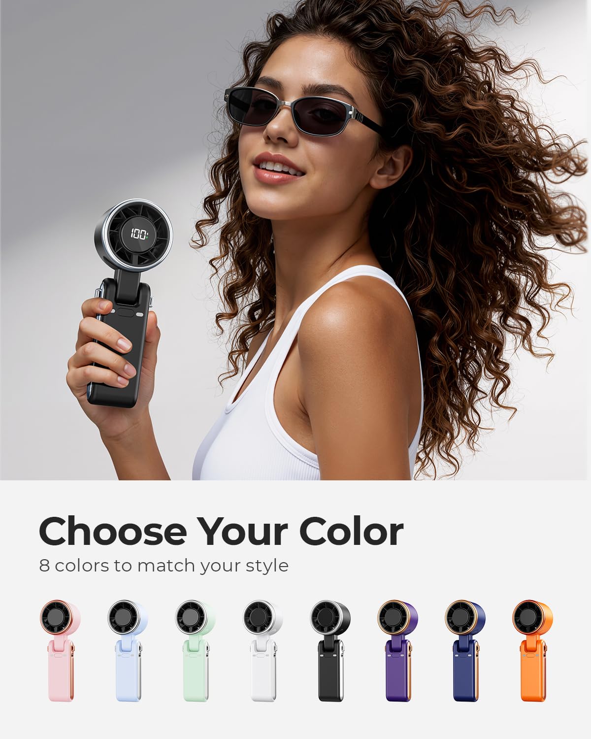 Bearwind Portable Handheld Turbo Fan - 5 Gear High Speed 4000mAh Rechargeable Mini Personal Hand