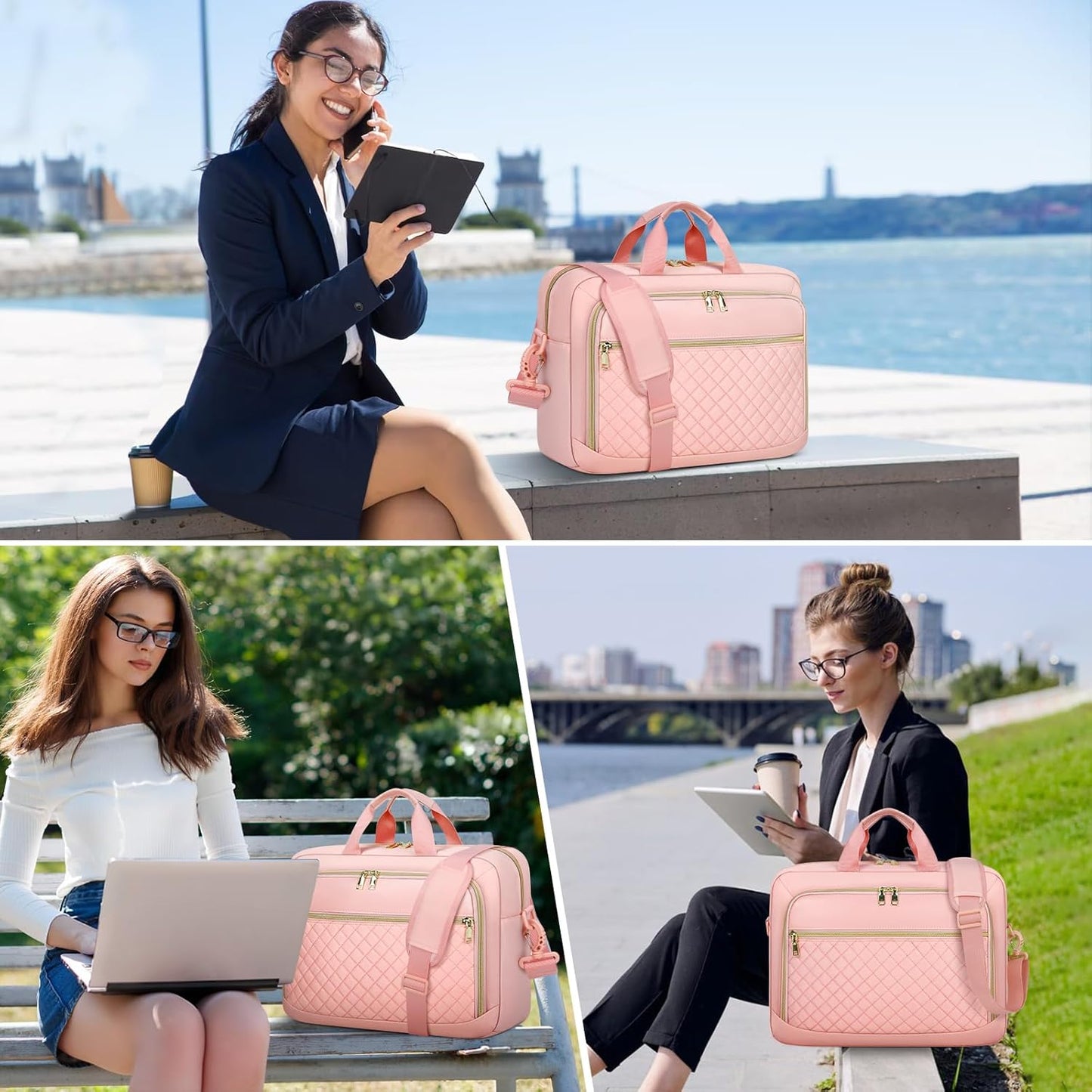 NEWHEY Laptop Bag 17.3 Inch Laptop Briefcase for Women Men Waterproof Shoulder Messenger Bag Large