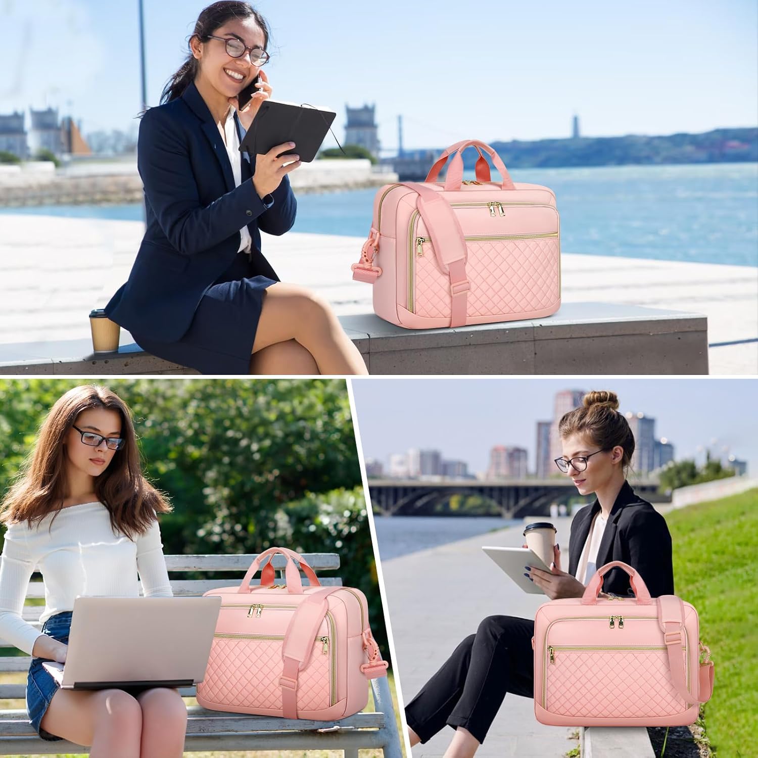NEWHEY Laptop Bag 17.3 Inch Laptop Briefcase for Women Men Waterproof Shoulder Messenger Bag Large