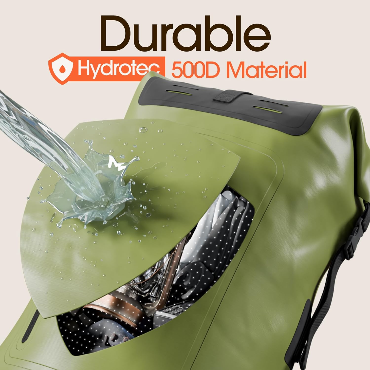 Earth Pak Waterproof Backpack - Heavy Duty Hiking Backpack - Roll-Top Closure Bag - Cushioned Dry